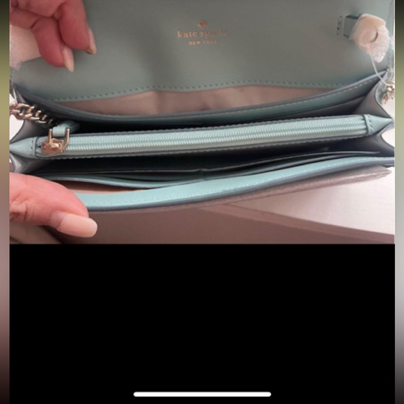 Brand new never used robin blue Kate spade chain wallet